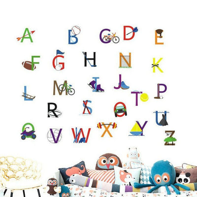 Educational 26 Sports Alphabets Wall Decal,hywallart