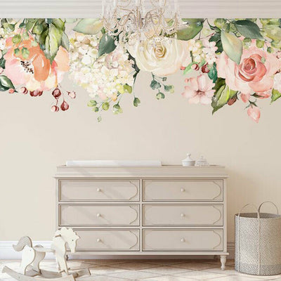 Rose Garden Flower Nursery Wall Sticker,hywallart