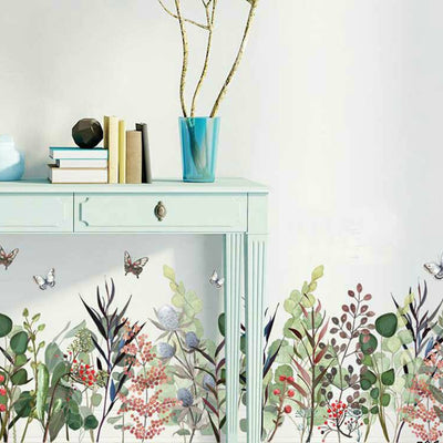Spring Grass Butterflies Kids Wall Stickers,hywallart