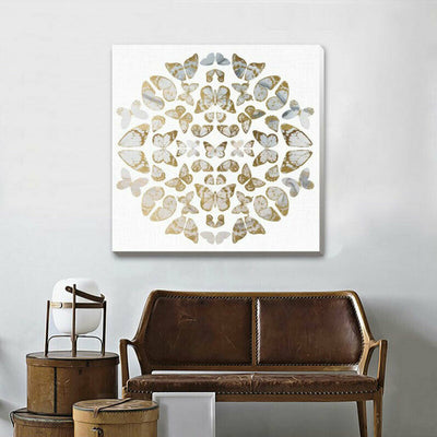 Vintage Gold Butterflies Stretched Canvas Print F124,hywallart