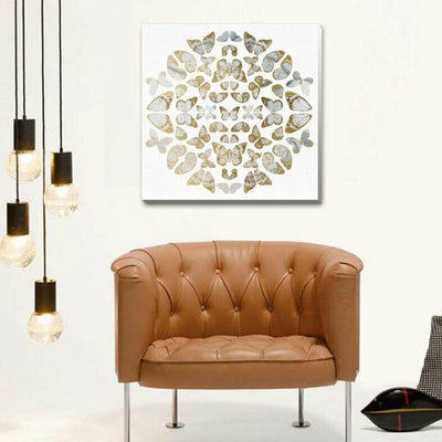 Vintage Gold Butterflies Stretched Canvas Print F124,hywallart