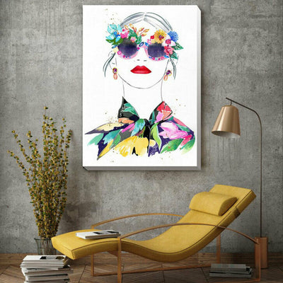 Fashion Girl Stretched Canvas Print FS143,hywallart