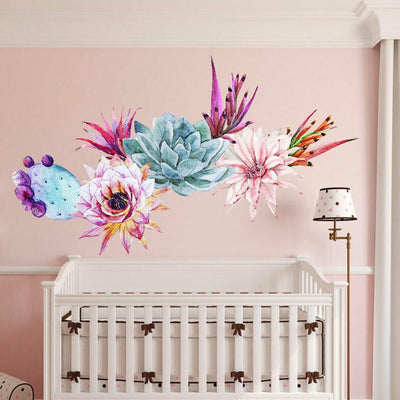Cactuses Cactis Flowers Wall Sticker,hywallart