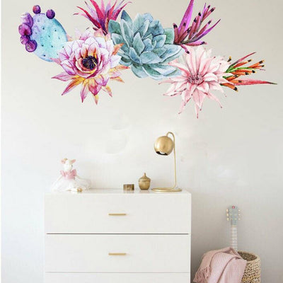 Cactuses Cactis Flowers Wall Sticker,hywallart