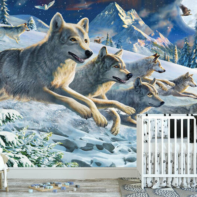 Moonlight Wolfpack Wall Mural AM14,hywallart