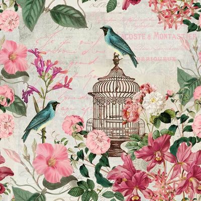 Birdcage Flower Wall Mural B46,hywallart