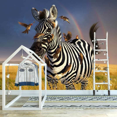 Jail Bird Zebra Wall Mural AM32,hywallart