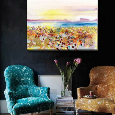 Flower Blossom On Beach side Stretched Canvas Print L90,hywallart