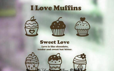 Coffee Cafe Muffin Cake Shop Window Stickers,hywallart
