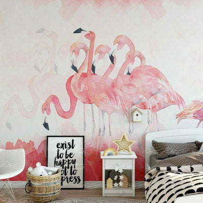 Flamingo Removable Wall Mural  AM4 - hywallart