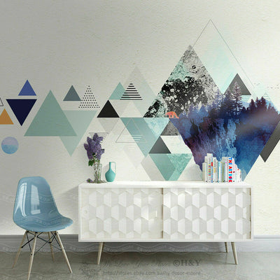 Geometric Pattern Removable Wall Mural Paper Art Kid Vinyl Sticker Home Decor G8 - hywallart