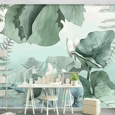 Tropical Leaves Removable Wall Mural B33 - hywallart