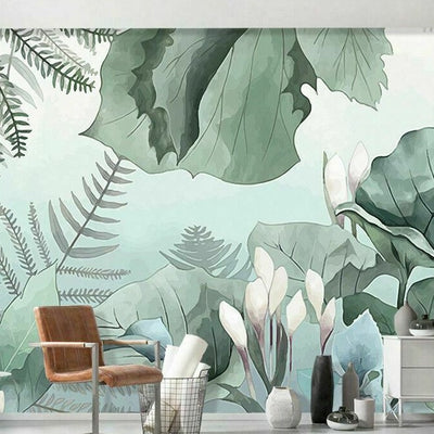 Tropical Leaves Removable Wall Mural B33 - hywallart