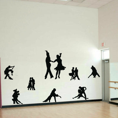 Large Set of 8 Latin Dancing Dancer Decal - hywallart