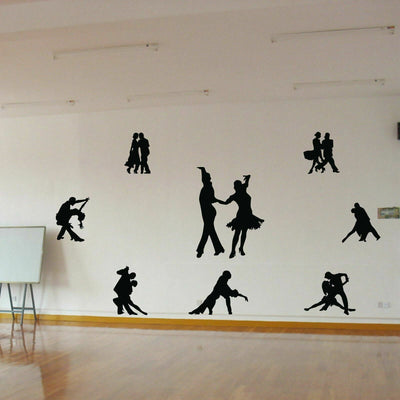 Large Set of 8 Latin Dancing Dancer Decal - hywallart