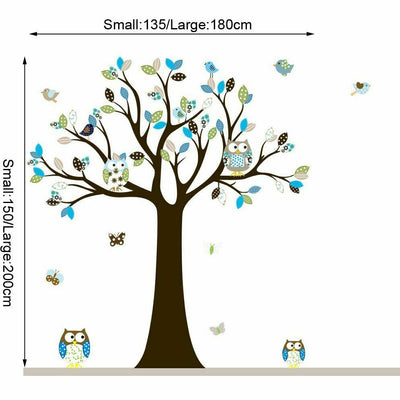 Cot Side Owl Tree Removable Wall Stickers - hywallart