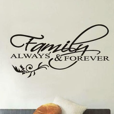 "Family Always Forever" Removable Wall Stickers - hywallart