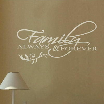"Family Always Forever" Removable Wall Stickers - hywallart