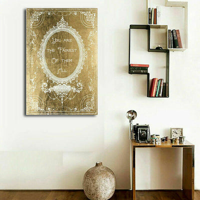 Gold Quote Stretched Canvas Print - hywallart