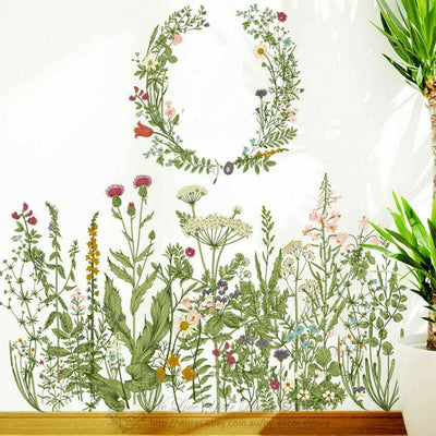 Grass Flower Wall Sticker Nursery Decor - hywallart