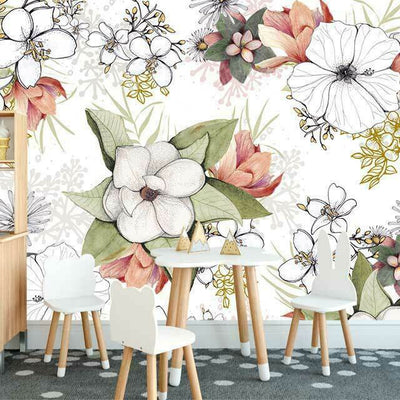 Floral Burst Blossom Wall Mural B71 - hywallart