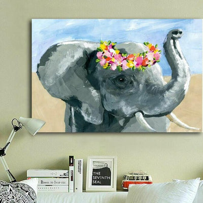 Elephant Stretched Canvas Print - hywallart