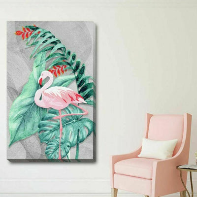 Flamingo Birds Pink Canvas Print - hywallart