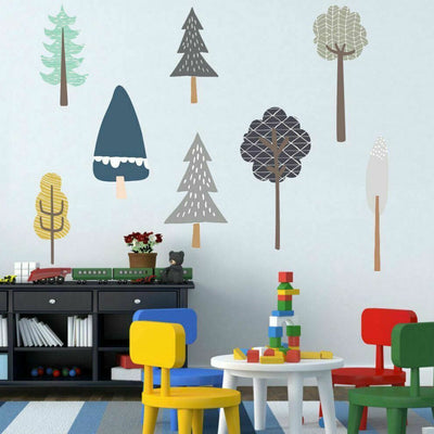 Fabric pattern Tree  Removable Wall Stickers - hywallart