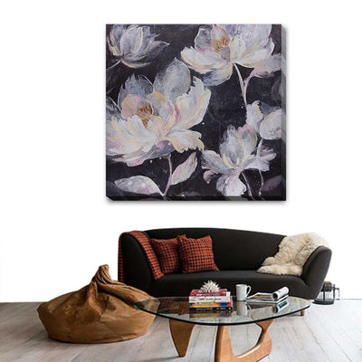 White Wisper Flower Stretched Canvas Print F138