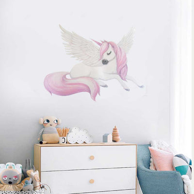 Unicorn Pegasus Wall Art Stickers Removable Nursery Decal Girls Decor Mural Gift