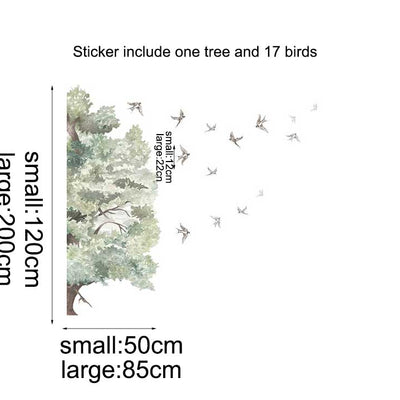 Enchanted Nursery Tree With Swallows Wall Decal - hywallart