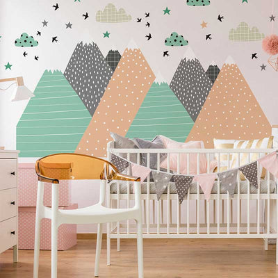 Nordic Geometric Mountain Wall Sticker Kid Decal