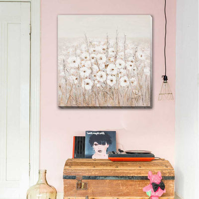 White flower in bud Stretched Canvas Print  F132