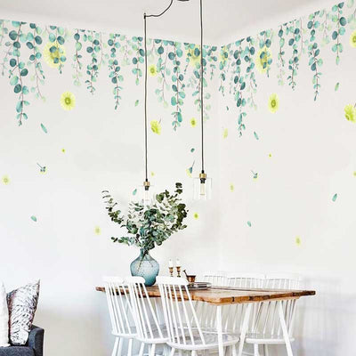 Greenery Foliage Leaf Flower Wall Stickers Home Kids Decor Vinyl PVC Decal Art
