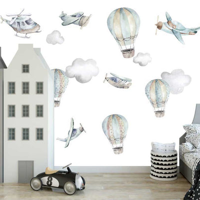 Hot Air Balloon Aircraft Wall Sticker,hywallart