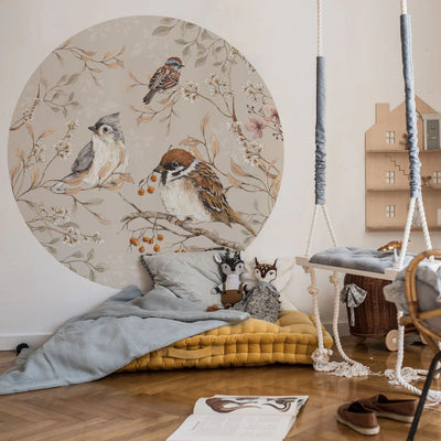 Birds Branch Circle Wall Stickers