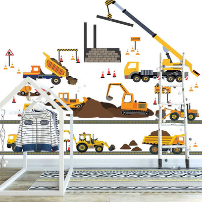 Full Construction Vehicle Wall Stickers