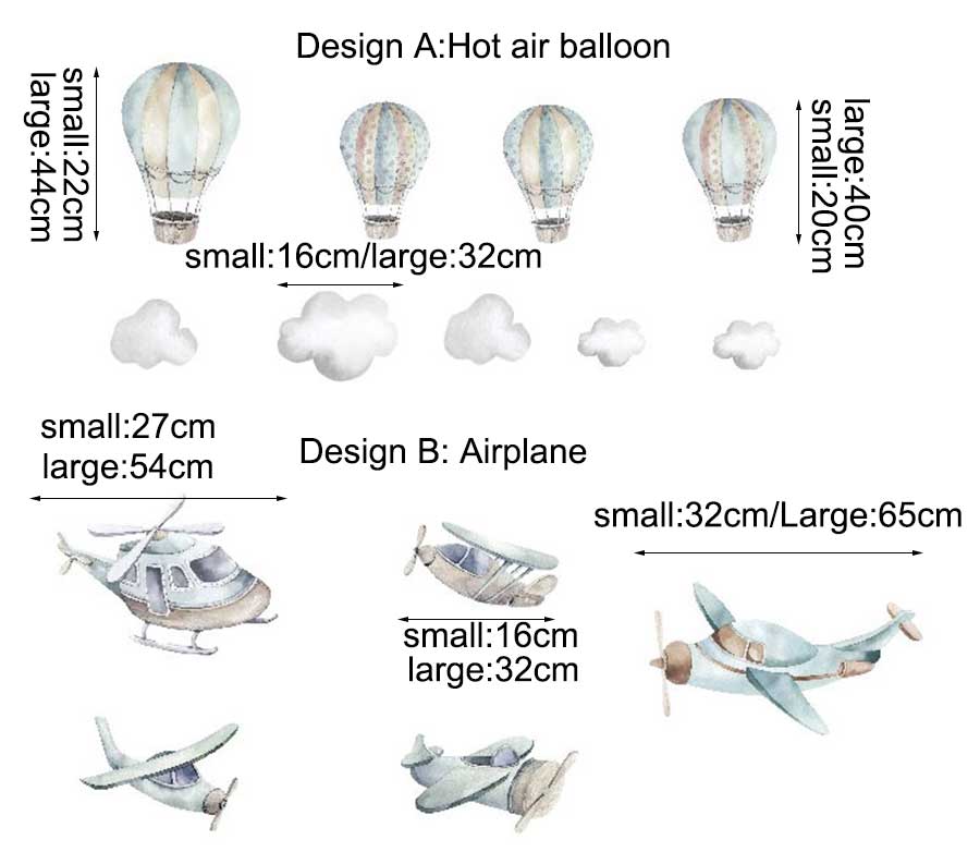 Hot Air Balloon Aircraft Wall Sticker