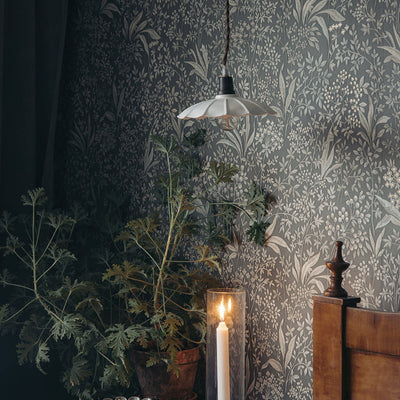 Timeless Floral Leaves Blue Wall Paper B42