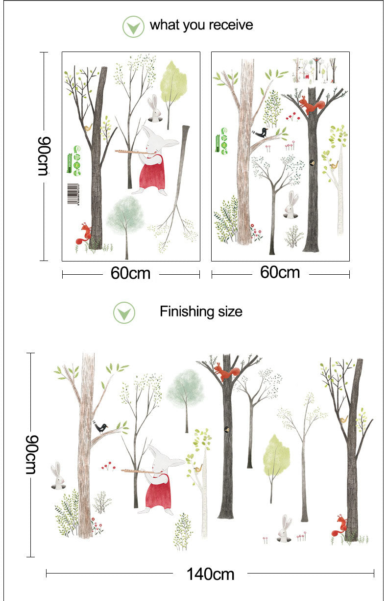 Animals in Forest Wall Stickers HY Wall Art