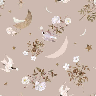 Sparrows Flower Wall Paper K05