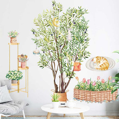 Pot Tree Plants Wall Stickers