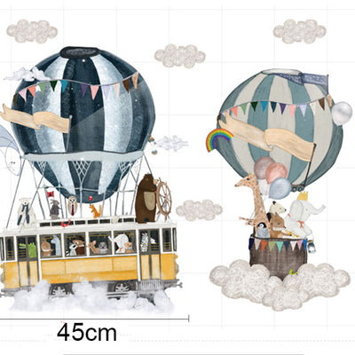 Animals on Hot air balloon Wall Sticker