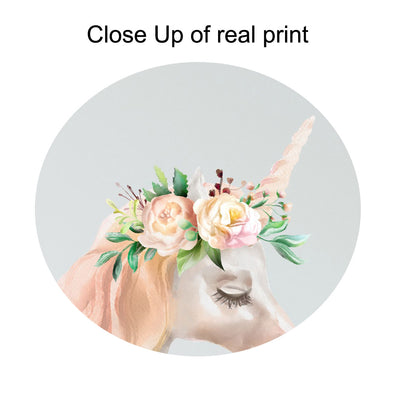Princess Unicorn Floral Nursery Wall Decal