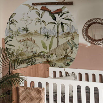 Dino World Circle Wall Stickers
