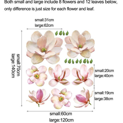 Magnolia Flowers Wall Decal