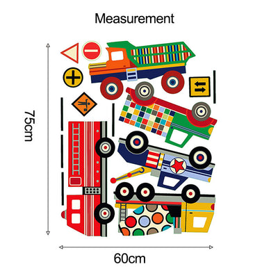 Colour Construction Vehicle Wall Stickers