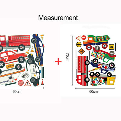 Construction Emergency Vehicle  Wall Stickers