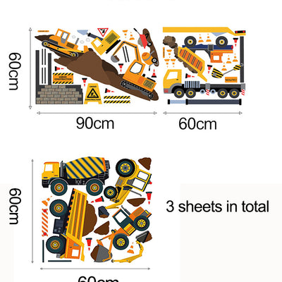 Full Construction Vehicle Wall Stickers