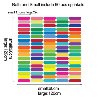 90 Pcs Rainbow Sprinkles Confetti Wall Decal